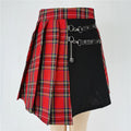 Plaid Pleated Mini Skirt High Waist Alternative Fashion Streetwear Bottom