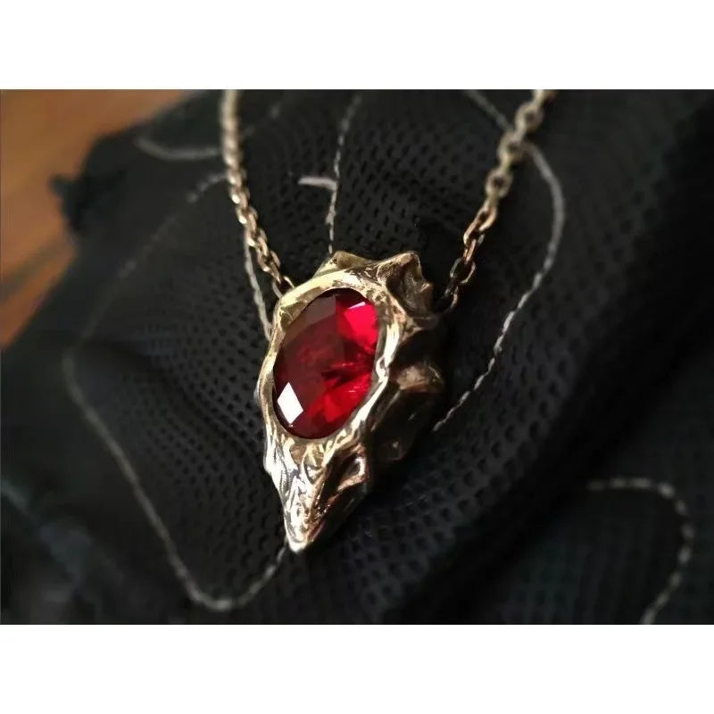 Crimson Eye Pendant Necklace for Dark Fantasy Gothic Alternative Styling