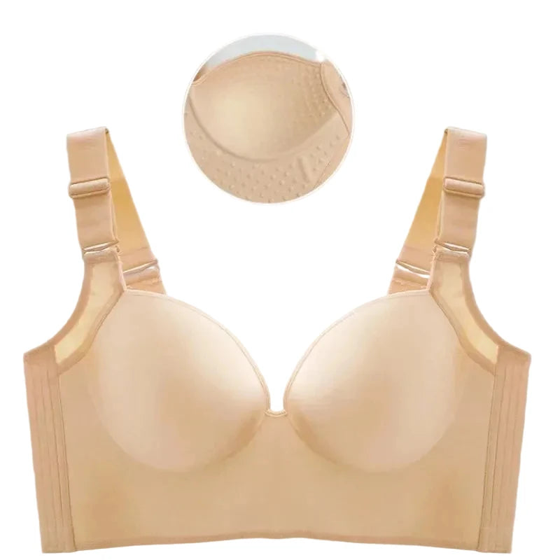 Full-Coverage Wireless Push-Up Bra with Smooth Molded Cups and Convertible Straps