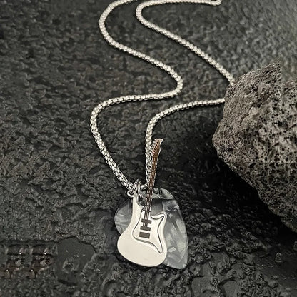 Guitar Pick Pendant Necklace for Punk Grunge and Alternative Streetwear Looks