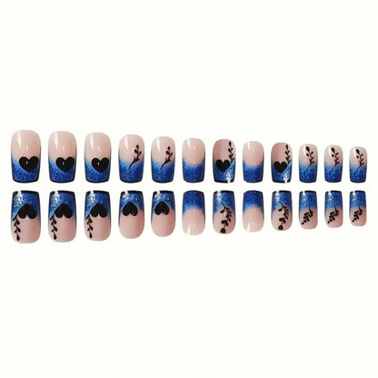 Butterfly Silhouette Press On Nails with Gothic Fantasy Gradient Artwork