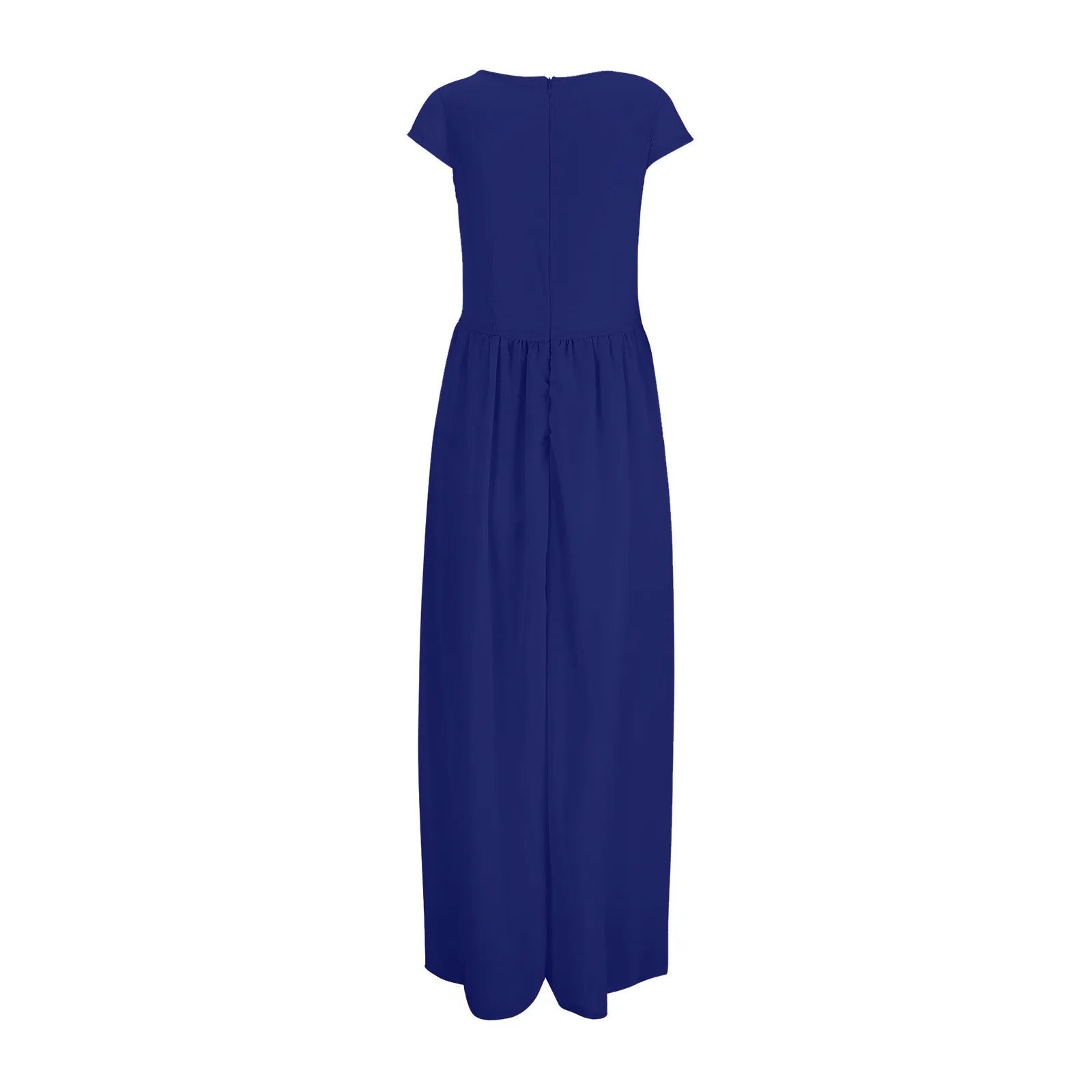 Flowing V Neck Maxi Dress With Soft Pleated Movement