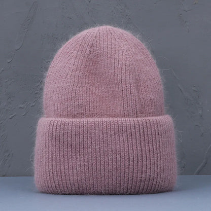 Soft Rabbit Fur Knit Beanie for Everyday Casual Outdoor Winter Fashion and Comfort Style