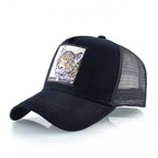 Embroidered Patch Mesh Trucker Cap Adjustable Curved Brim Casual Streetwear Outdoor Hat
