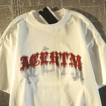 Retro Graphic Streetwear Cotton T-Shirt With Typography Inspired Print Design