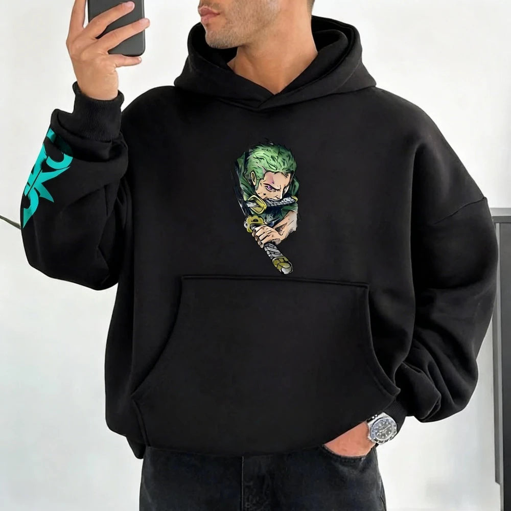 Anime Manga Streetwear Hoodie With Oversized Graphic Battle Art Design