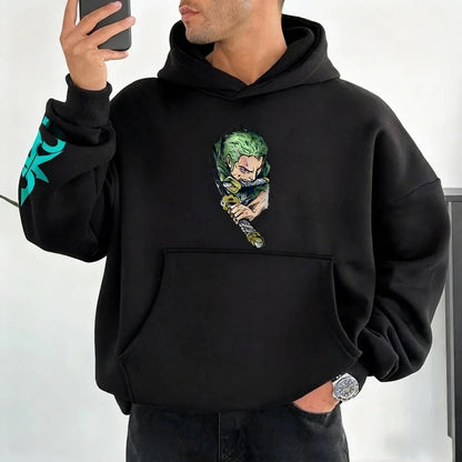 Anime Manga Streetwear Hoodie With Oversized Graphic Battle Art Design