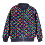 Men's Reflective Pattern Zip-Up Streetwear Bomber Jacket with Textured Finish