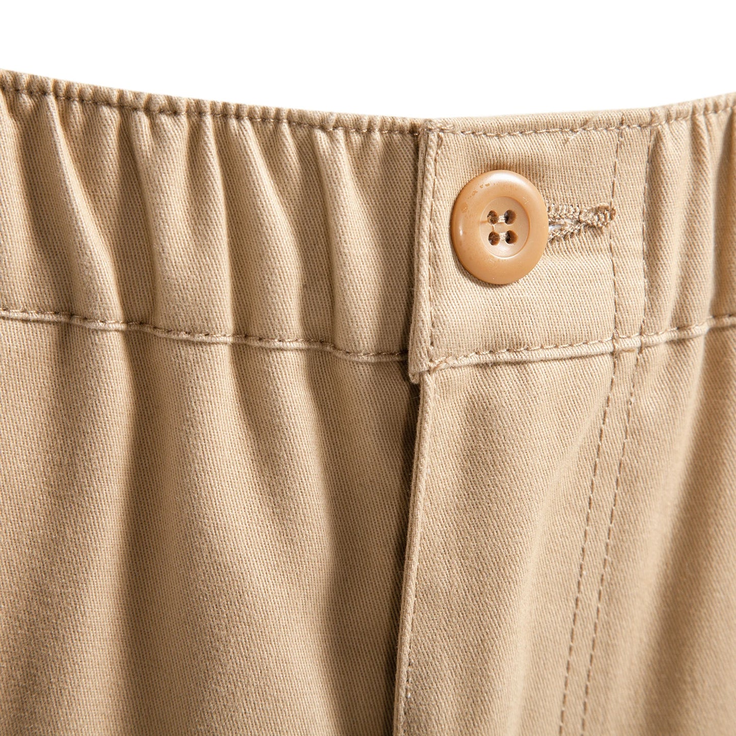 Men's Relaxed Fit Cotton Cargo Shorts with Elastic Waist and Utility Pocket Design