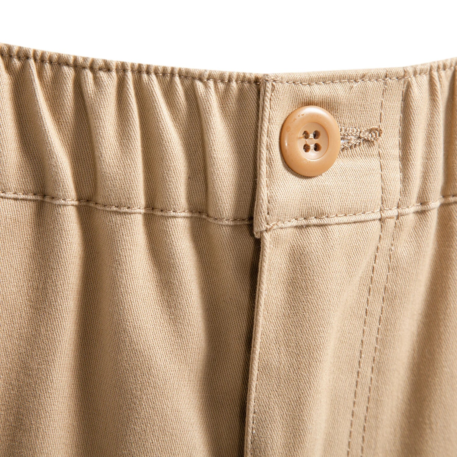 Men's Relaxed Fit Cotton Cargo Shorts with Elastic Waist and Utility Pocket Design
