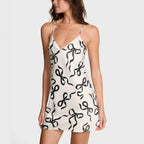 Minimalist Smooth Satin-Finish Slip Nightdress with V-Neckline