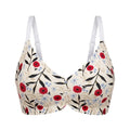 Cheerful Cherry Print Wire-Free Plunge Bra with Scalloped Trim