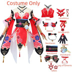 Elaborate Floral Kimono-Style Cosplay Costume with Fox Mask and Flowing Sleeves