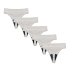 Five-Piece High-Waisted Absorbent Menstrual Thong Set with Lace Waistbands