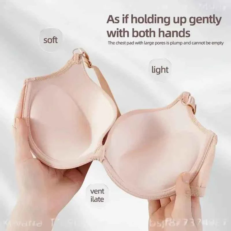 Cotton Deep-V Push-Up Bra with Gathered Cup Detail, Adjustable Straps and Classic Everyday Silhouette