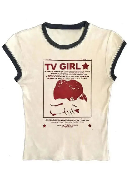 Graphic Print Spaghetti Strap Tank Top with Slim Fit Contemporary Streetwear Style