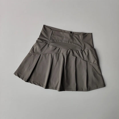 High Waist Athletic Skort with Flared Hem Performance Tennis Styling