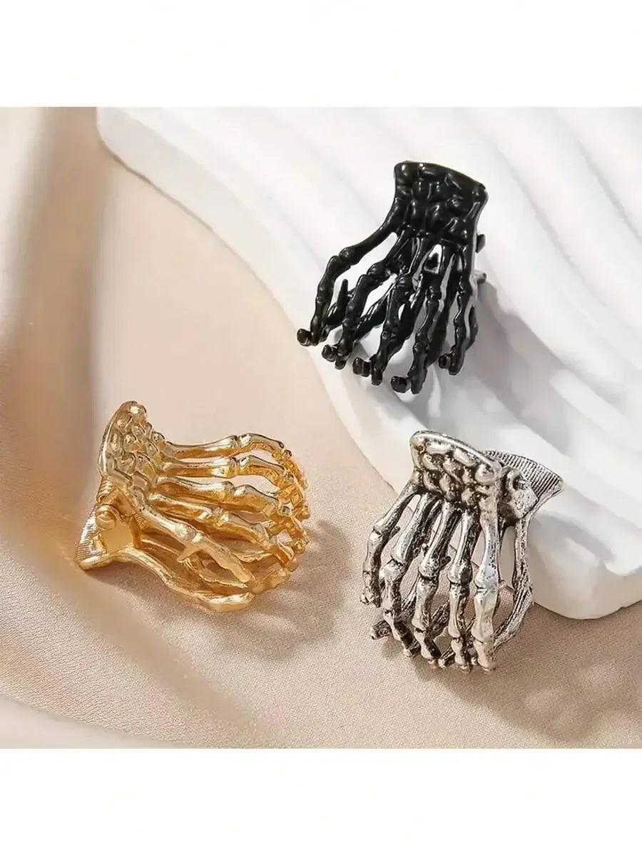 Skeleton Hand Hair Claw Clip Gothic Y2K Statement Fashion Accessory