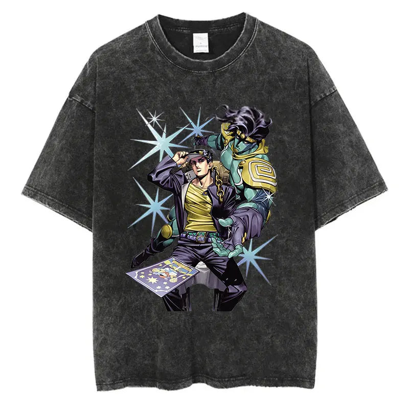 Anime Goth Cosmic Warrior Oversized Vintage Streetwear Graphic T-Shirt