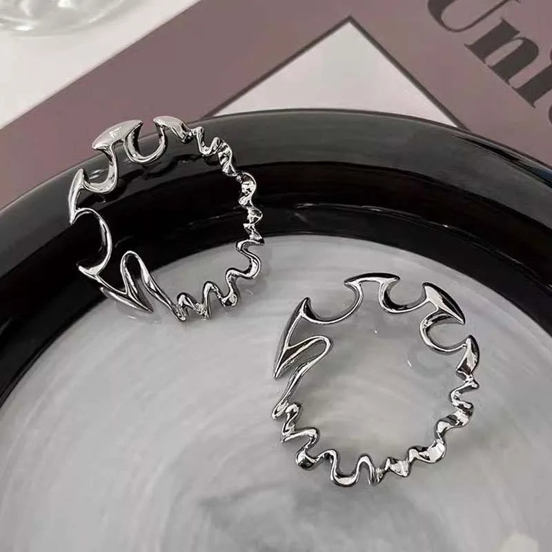 Oversized Twisted Hoop Earrings Alternative Fashion Statement Jewelry