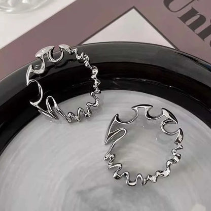 Oversized Twisted Hoop Earrings Alternative Fashion Statement Jewelry
