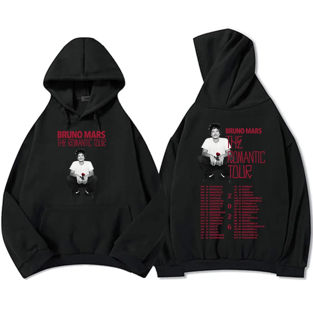 Vintage Tour Style Graphic Hoodie with Relaxed Fit and Streetwear Appeal