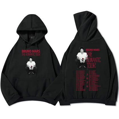 Vintage Tour Style Graphic Hoodie with Relaxed Fit and Streetwear Appeal