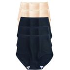 5-Piece High-Waisted Cotton-Blend Brief Set with Smoothing Wide Waistbands