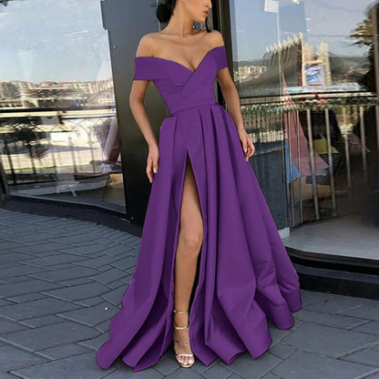 Off Shoulder High Slit Formal Alternative Evening Gown Dress