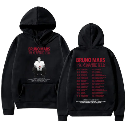 Vintage Tour Style Graphic Hoodie with Relaxed Streetwear Fit and Back Artwork
