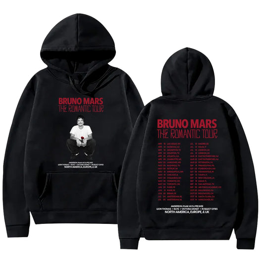 Vintage Tour Style Graphic Hoodie with Relaxed Streetwear Fit and Back Artwork