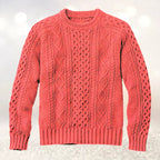 Men's Cable Knit Crew Neck Contemporary Relaxed Fit Sweater Pullover
