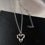 Y2K Charm Pendant Necklace Set Gothic Grunge Alternative Statement Jewelry