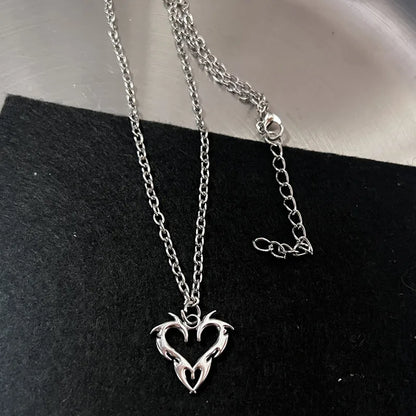 Y2K Charm Pendant Necklace Set Gothic Grunge Alternative Statement Jewelry