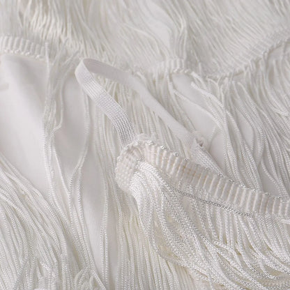 Layered Fringe Knit Dress with Anime-Inspired Alternative Streetwear Style