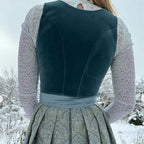 Vintage Inspired Lace Up Bodice Cottagecore Alternative Midi Dress