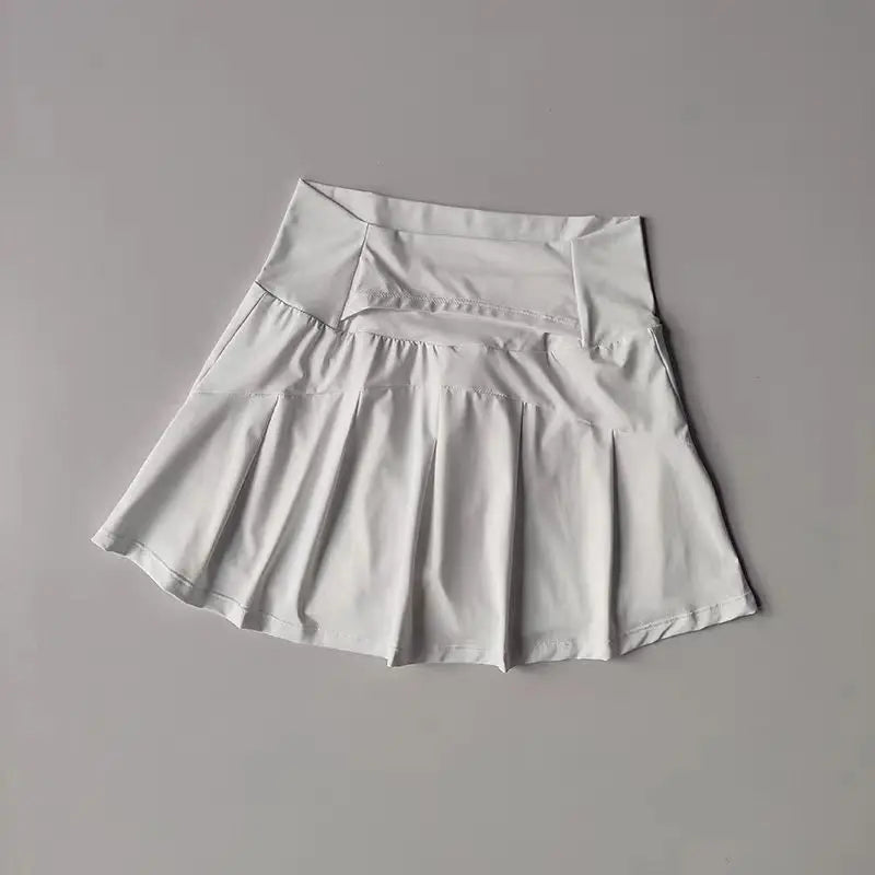 High Waist Athletic Skort with Flared Hem Performance Tennis Styling