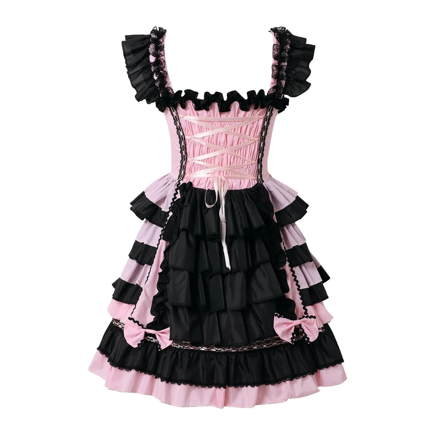 Ruffle Corset Gothic Dress with Elegant Alternative Fashion Style