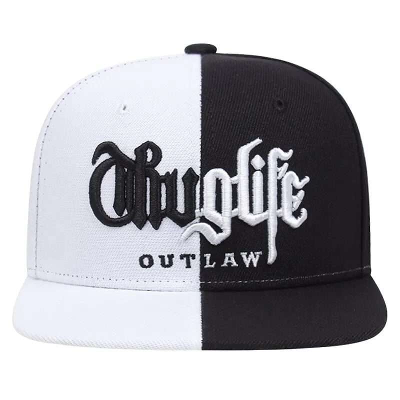 Embroidered Flat Brim Snapback Cap Adjustable Hip Hop Streetwear Baseball Hat
