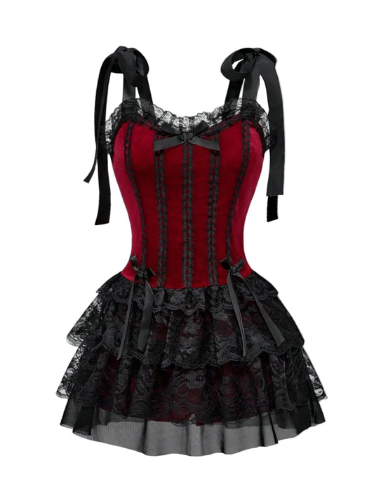Corset Ruffle Dress for Alternative Streetwear Fashion