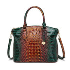 Embossed Dome Satchel Bag with Top Handle and Detachable Shoulder Strap
