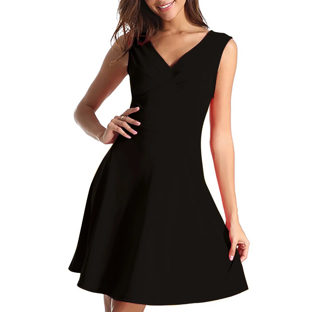 Sleeveless A-Line Mini Dress with Flared Hem and Clean Silhouette