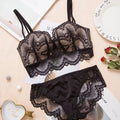 Rich Burgundy Scalloped Lace Wire-Free Push-Up Bralette Set