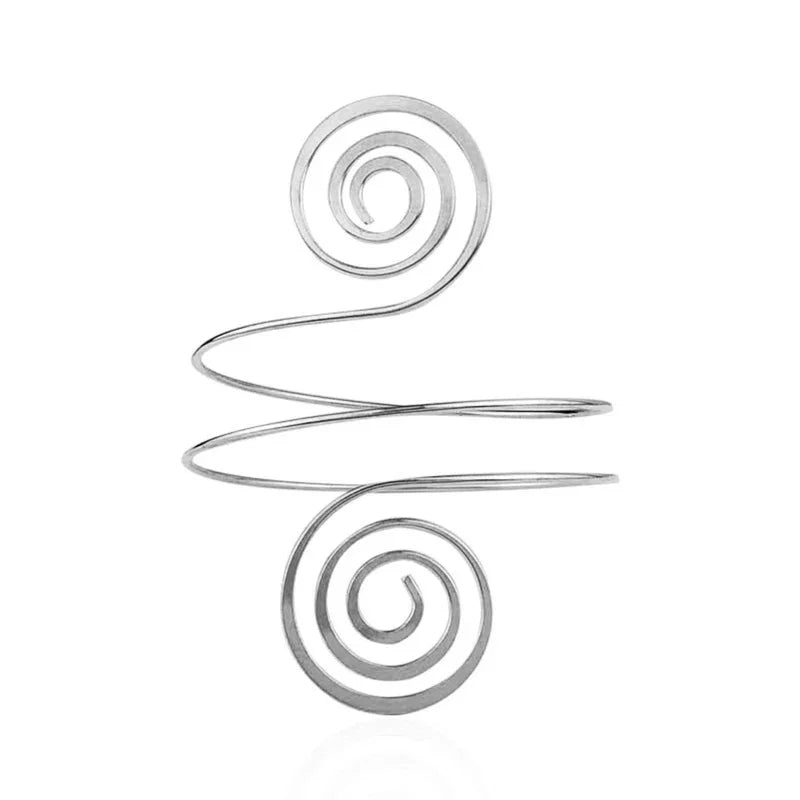 Minimalist Spiral Arm Cuff Bracelet for Y2K Gothic Statement Styling