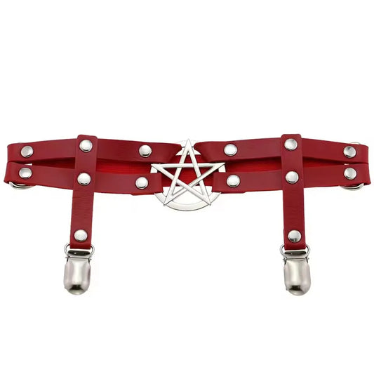 Pentagram Thigh Harness Garter Gothic Punk Alternative Statement Leg Accessory