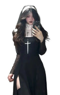 Dark Romantic Hooded Maxi Dress with Gothic Alternative Streetwear Style