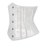 Ethereal White Floral Lace Underbust Waist Cincher with Front Clasps