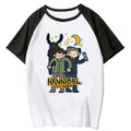 Cute Duo Anime Raglan Casual Cotton Streetwear Graphic T-Shirt