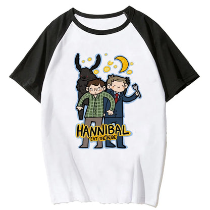 Cute Duo Anime Raglan Casual Cotton Streetwear Graphic T-Shirt
