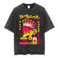 Japanese Pop Art Oversized Vintage Washed Graphic Streetwear T-Shirt